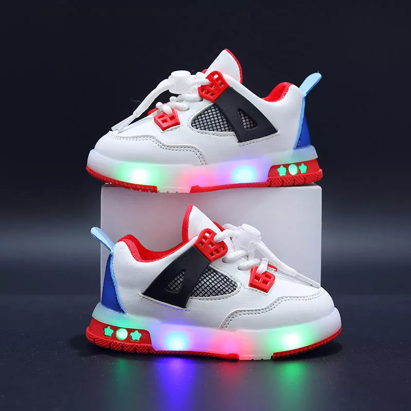 Kids GlowRun LED Sneakers – Breathable Mesh, Non-Slip Sole (Size 21–30)