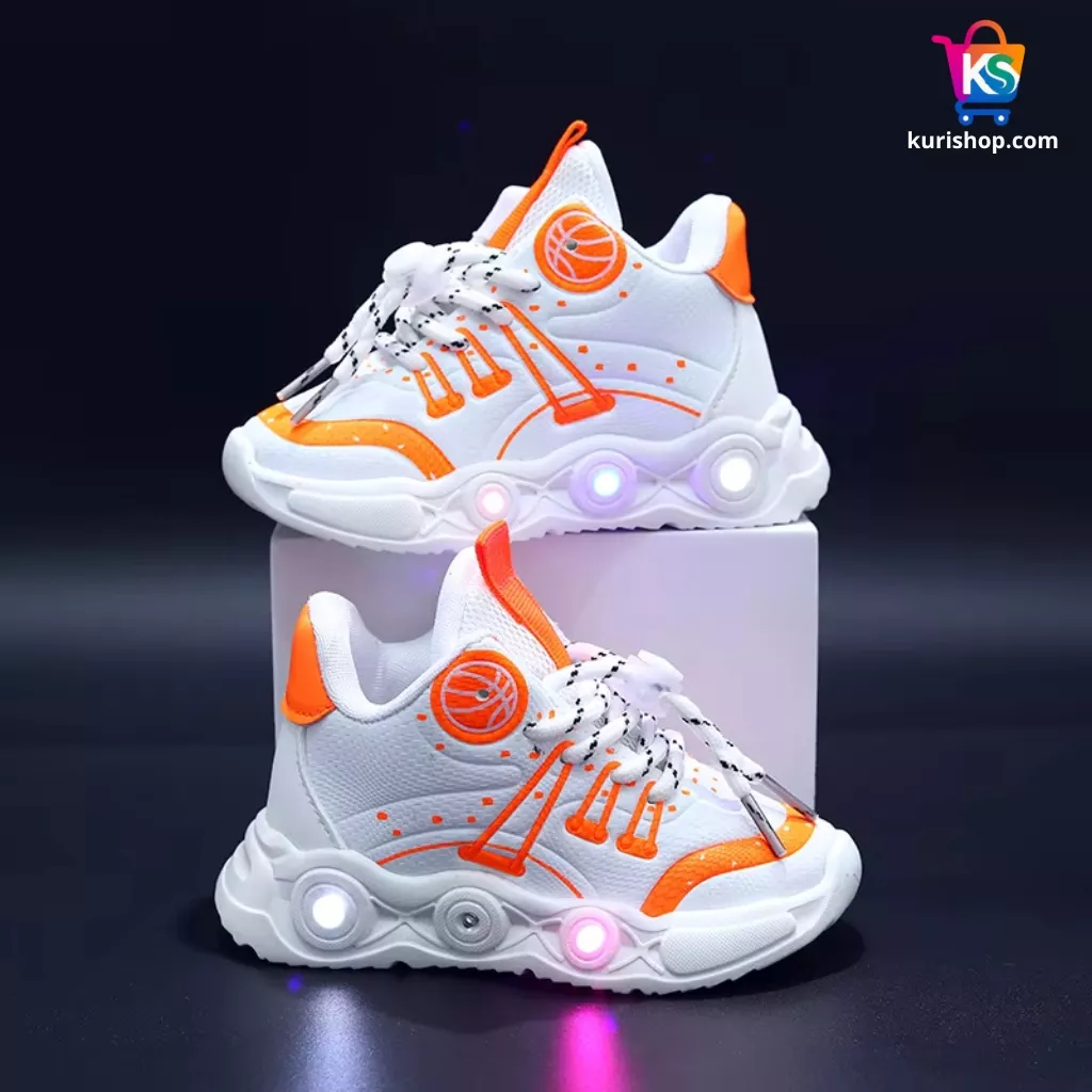 Kids LED Light-Up Sports Sneakers – Breathable Mesh Cartoon Shoes for Boys & Girls