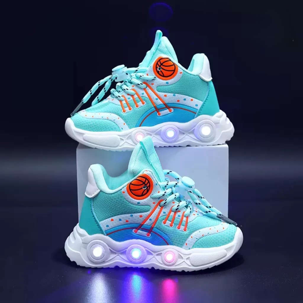Kids LED Light-Up Sports Sneakers – Breathable Mesh Cartoon Shoes for Boys & Girls